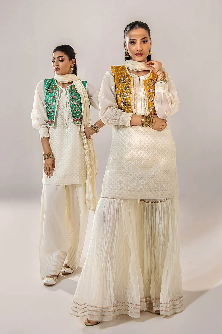 Handmade Jacket Style Suit with Gharara