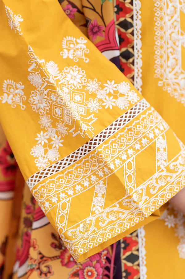 Mustard Yellow Pure Cotton Chikankari Lawn Suit