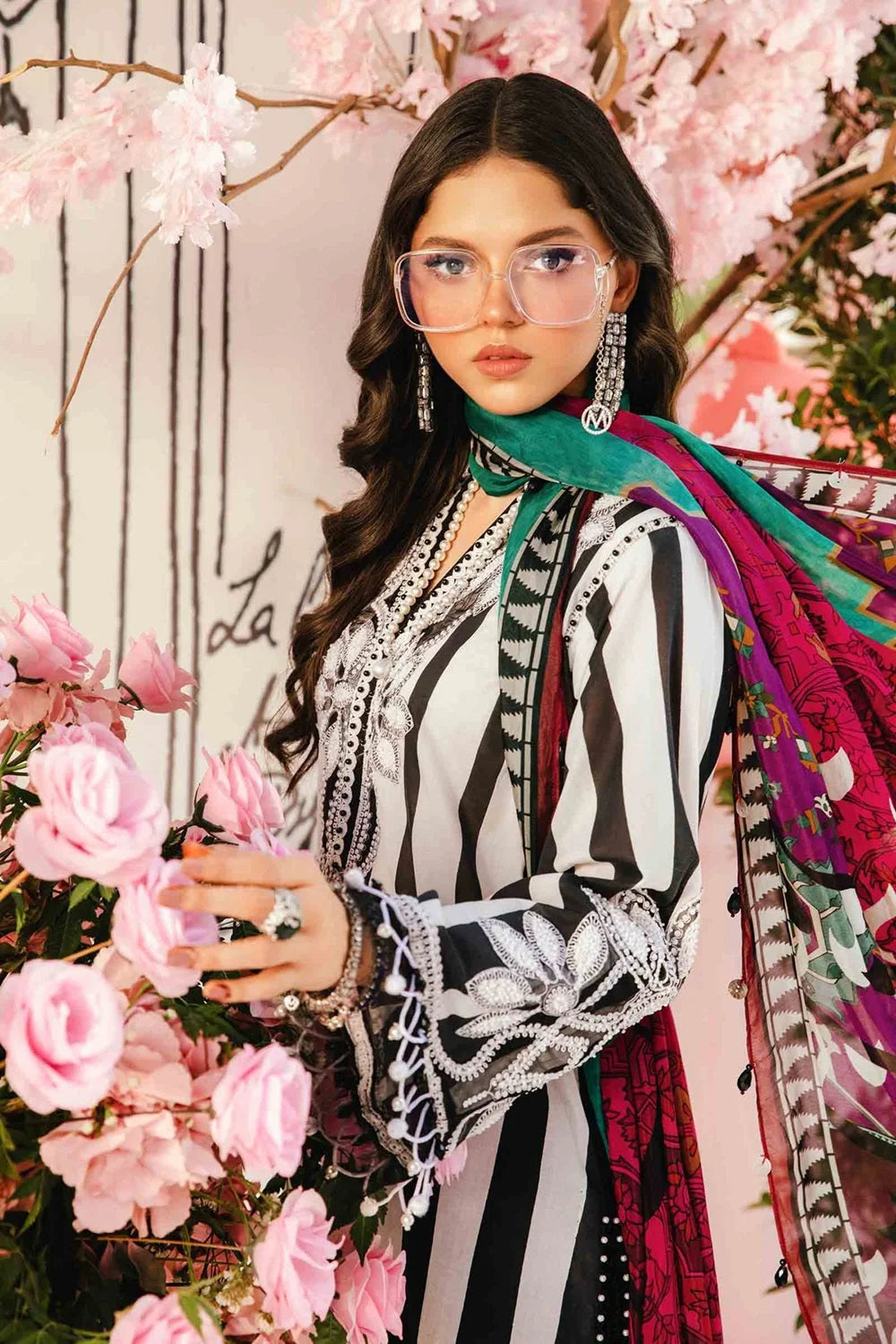Black Digital Printed Pure Lawn Suit with Chiffon Dupatta