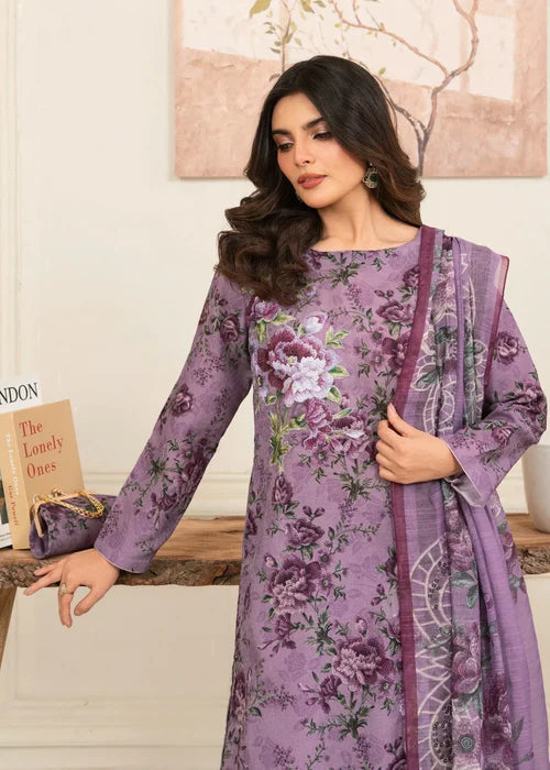 Lavender Embroidered Farshi Shalwar Suit