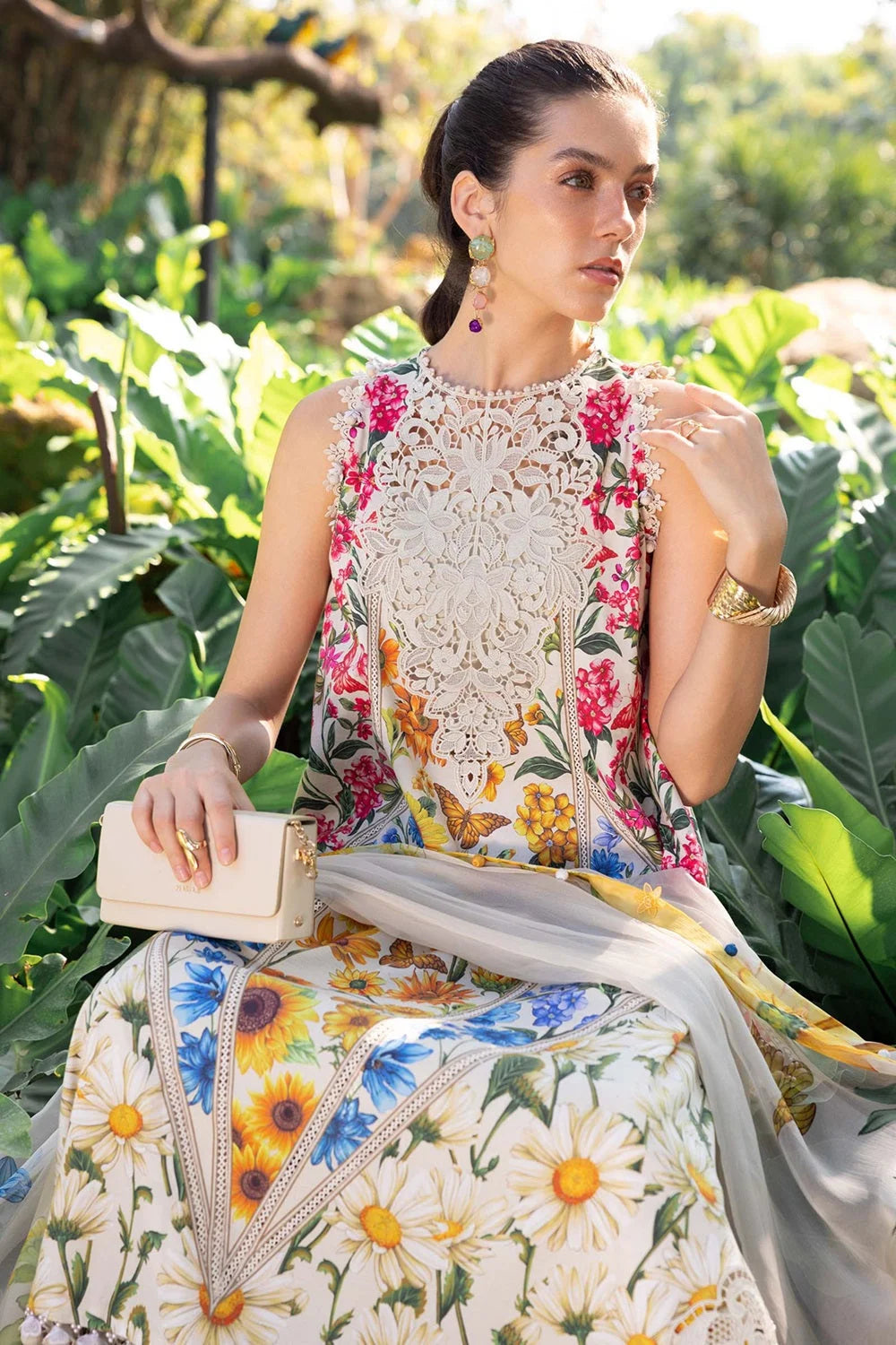 Digital Printed Lawn Suit with Embroidered Laces