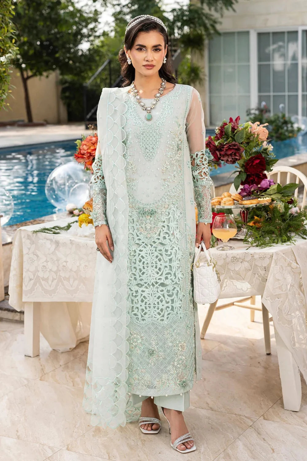 Mint Green Pakistani Luxury Pret Bridal Wear Dresses Online in UAE SALWAR MAHAL Mint Green Pakistani Luxury Pret Bridal Wear Dresses Online in UAE SALWAR MAHAL