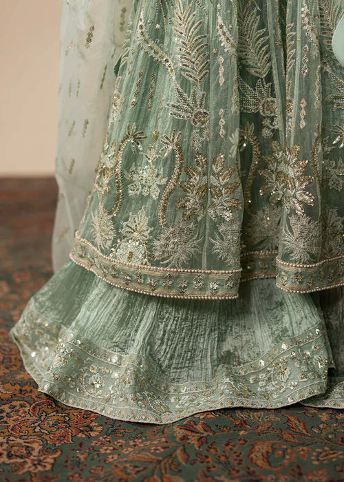 Mint Green Hand Embellished Elegant Maxi