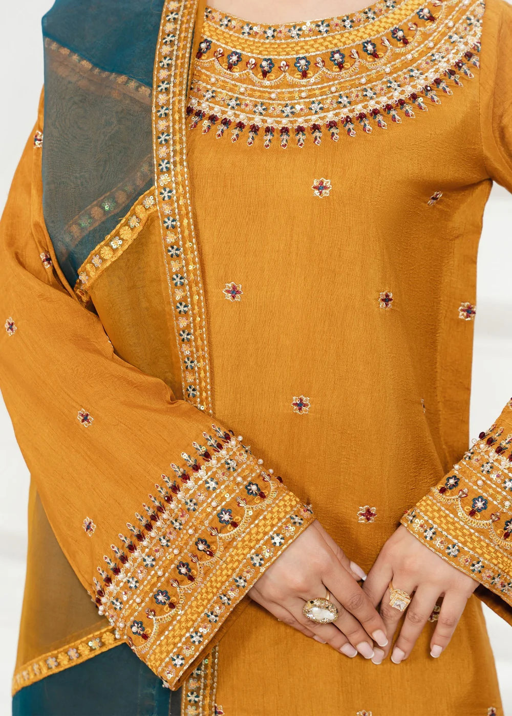 Mustard Raw Silk Farshi Shalwar Suit