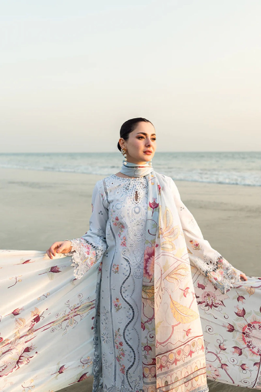Powder Blue Chikankari Lawn Suit