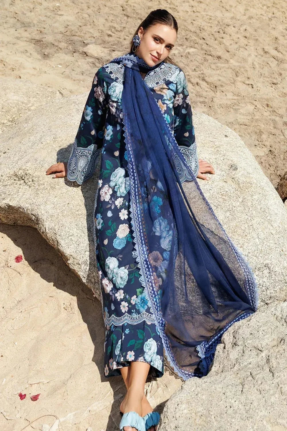 Digital Printed Lawn Suit with Embroidered Laces