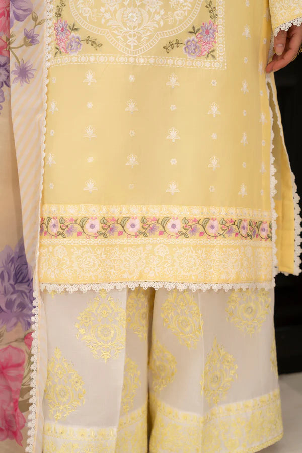 Buttercream Pure Cotton Embroidered Suit