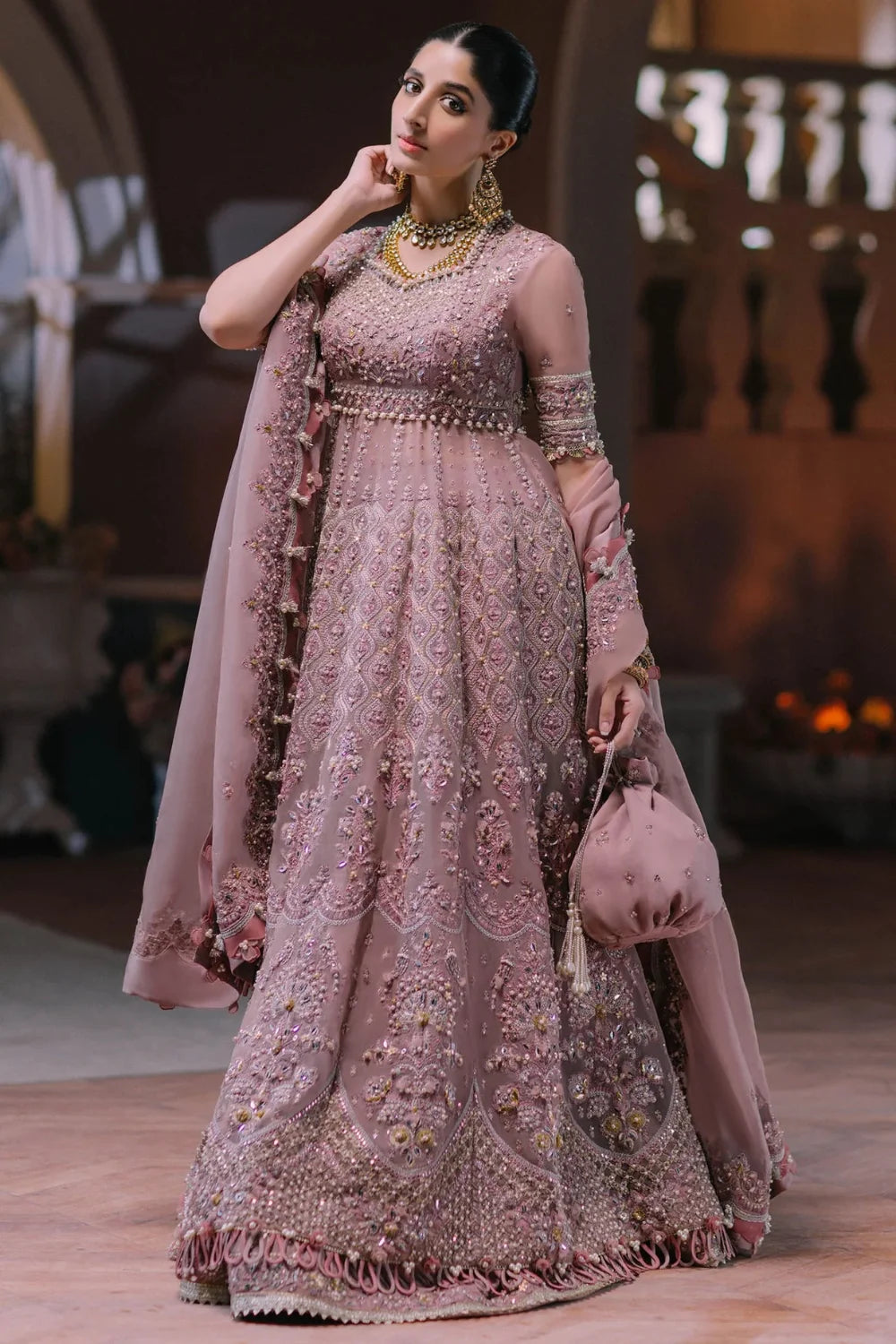 Lehenga Choli Tea Pink Bridal Dress Wedding Bridal Handmade