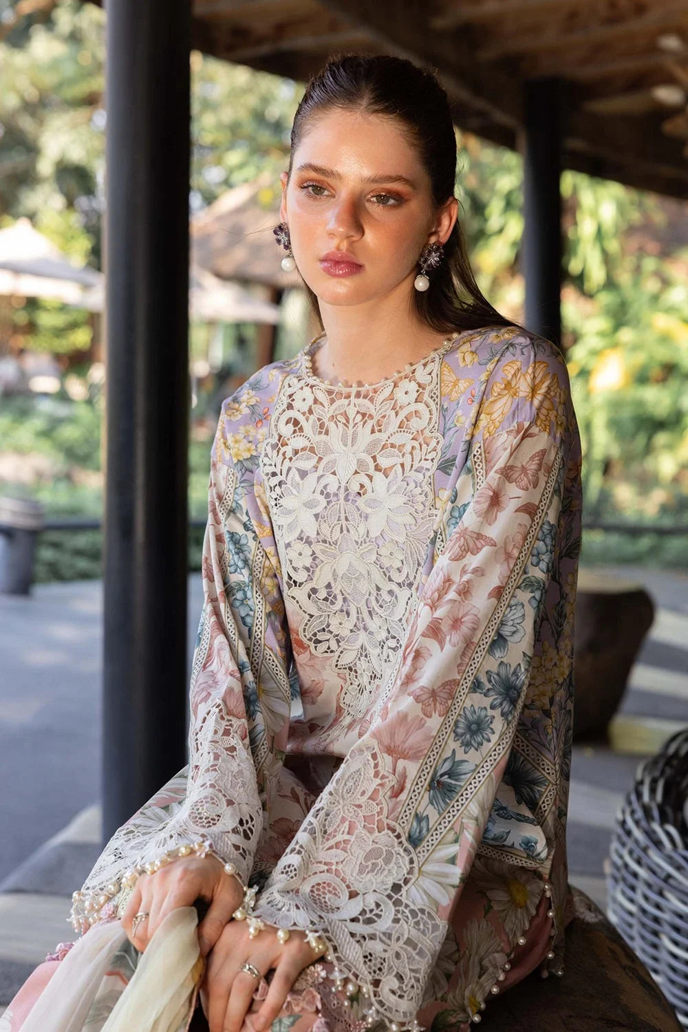 Digital Printed Pure Lawn Suit with Embroidered Laces