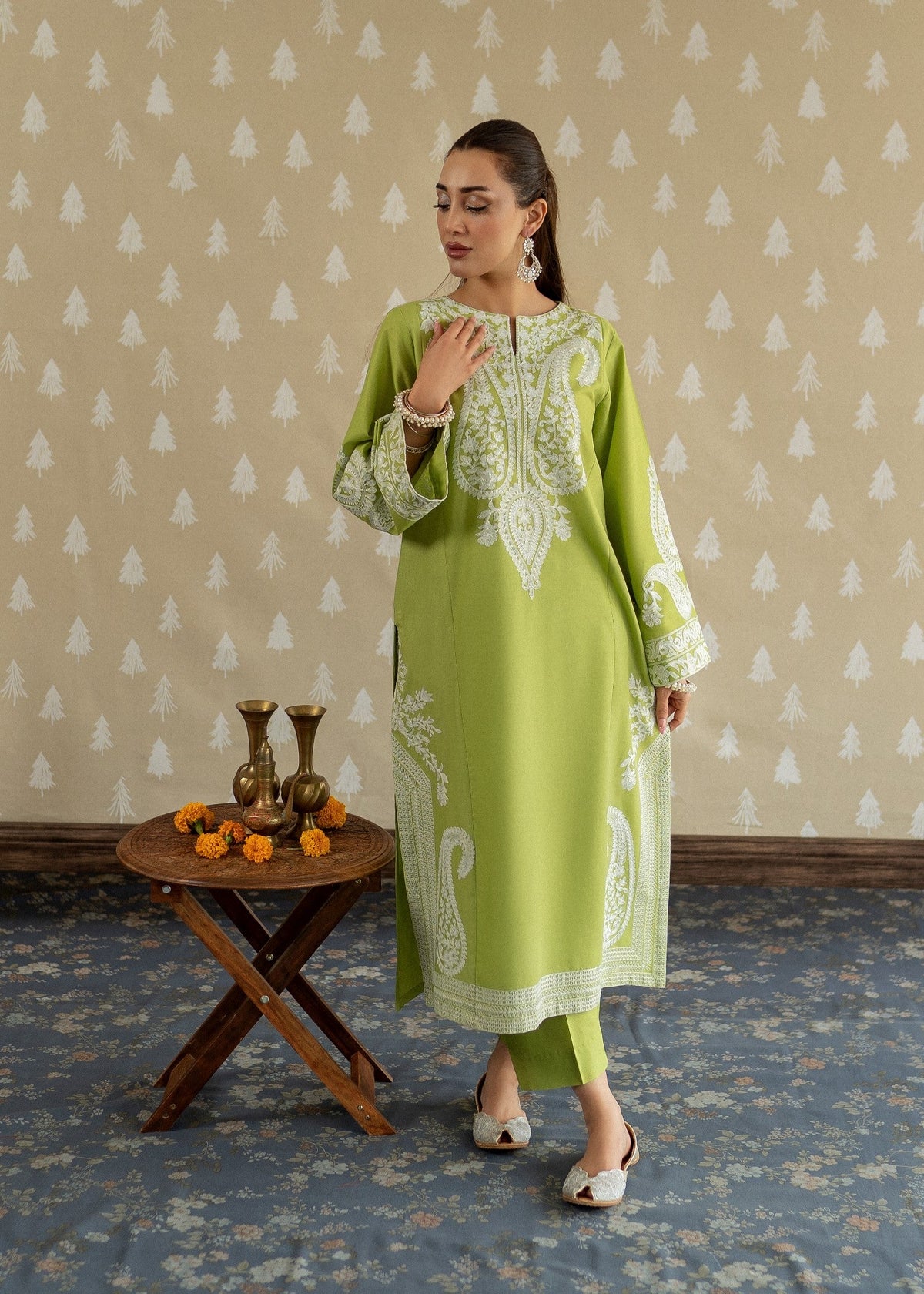 Apple Green Lawn Kurta Set for Women Online in Sri Lanka India Australia