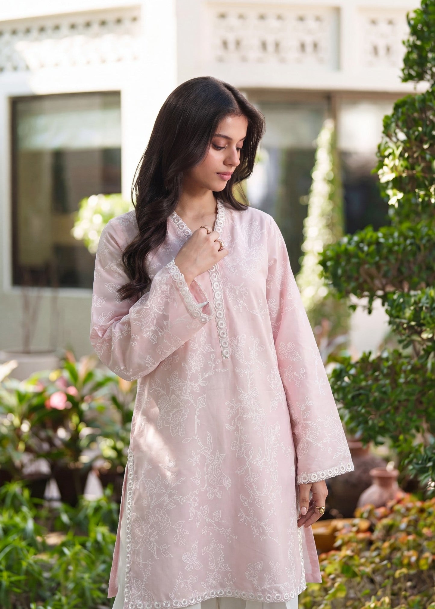 Baby Pink 2 Piece Printed Lawn Outfit Online in Dubai UAE Abudhabi Ajman Sharjah