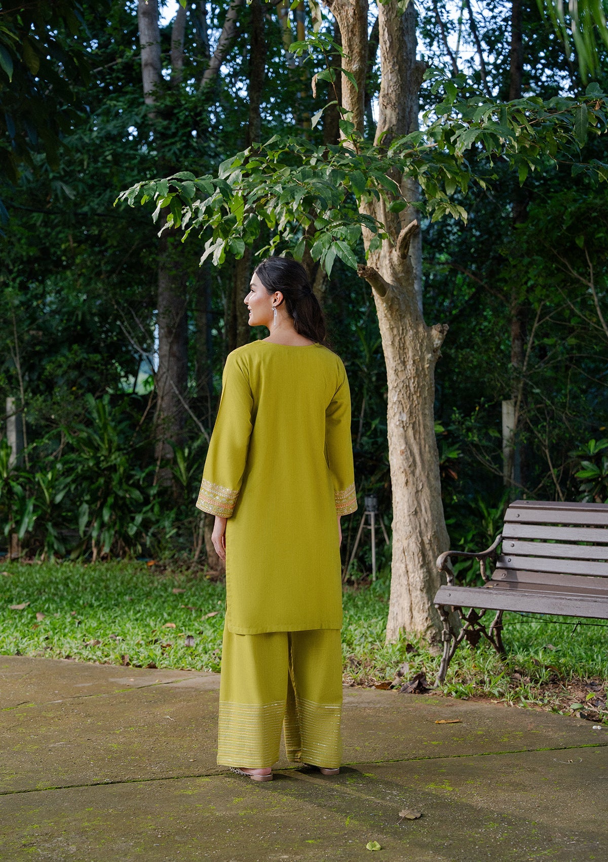 Bin Tayyab Garden Edit Embroidered Khaddar Kurta Set Online in Sri Lanka India Australia