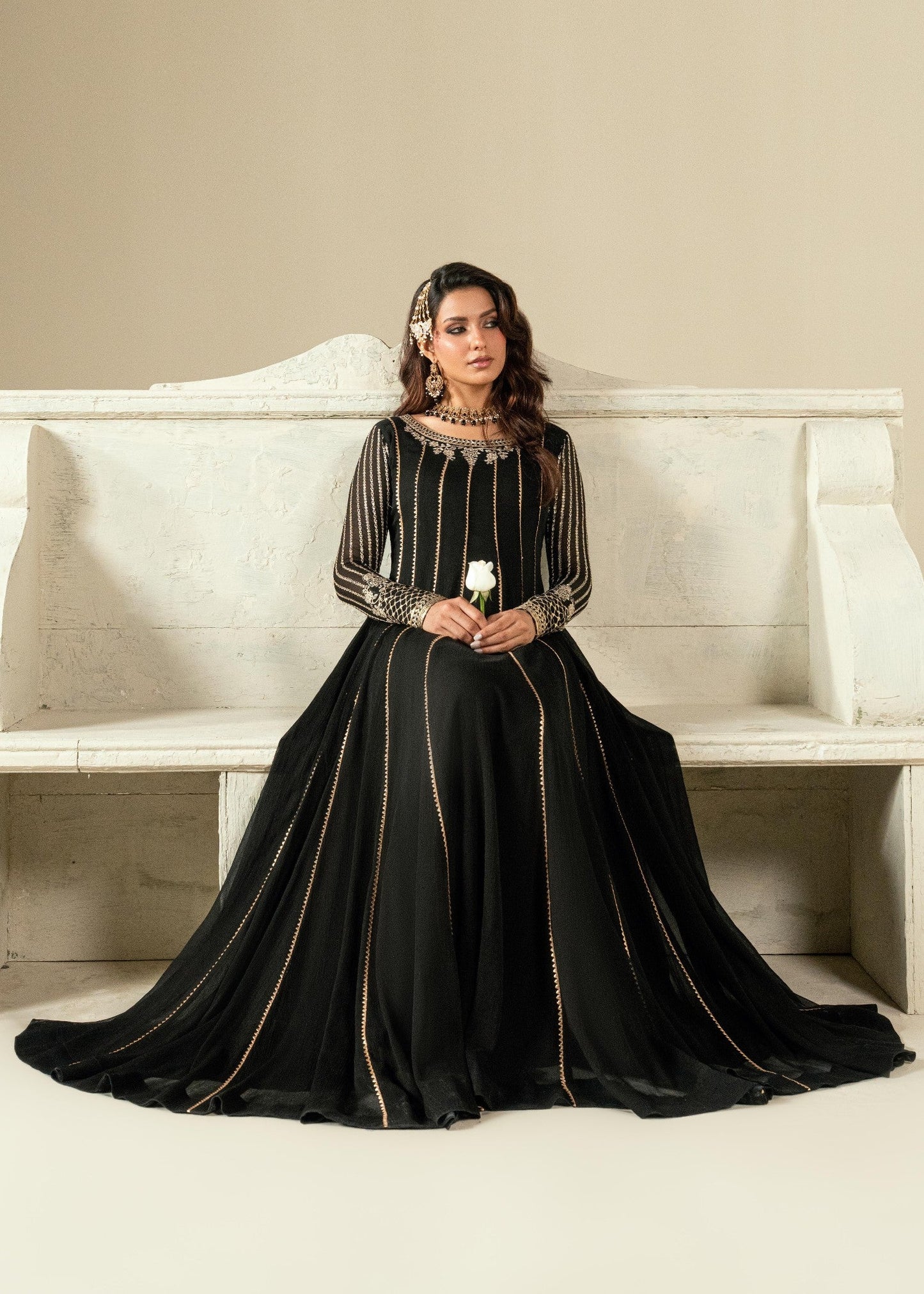 Black Chiffon Festive Wear Embroidered Suit Online in UK USA Canada