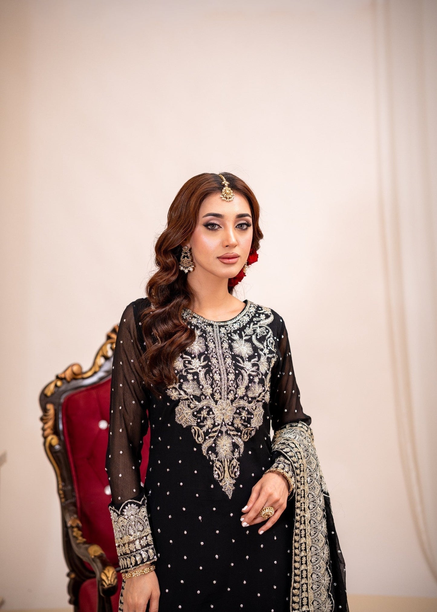 Black Embroidered Festive Wear Gharara Suit Online in Sri Lanka India Australia