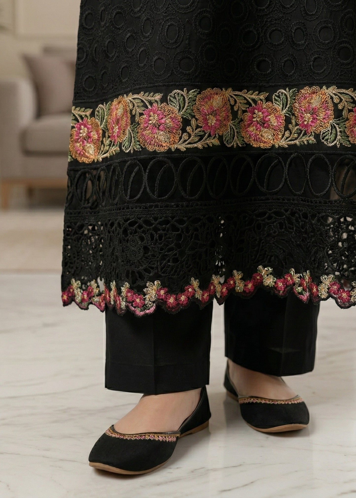 Black Embroidered Lawn Ladies Suit Online in UK USA Canada