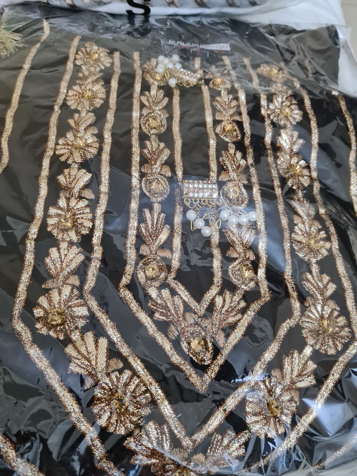 Readymade Sea Green Suit with Gota Work