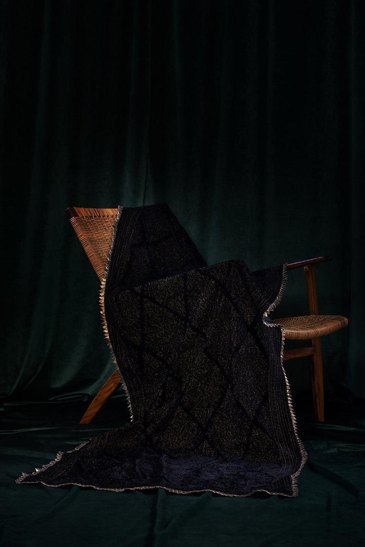 Black Chiffon Sharara with Velvet Dupatta