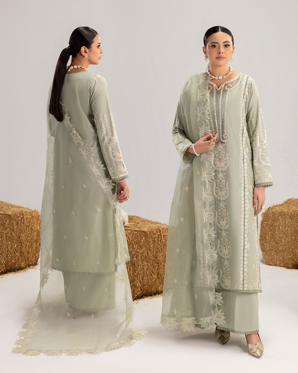 Breathable Pistachio Lawn Suit with Dupatta Online in KSA Riyadh Saudi Arabia Oman Bahrain Qatar