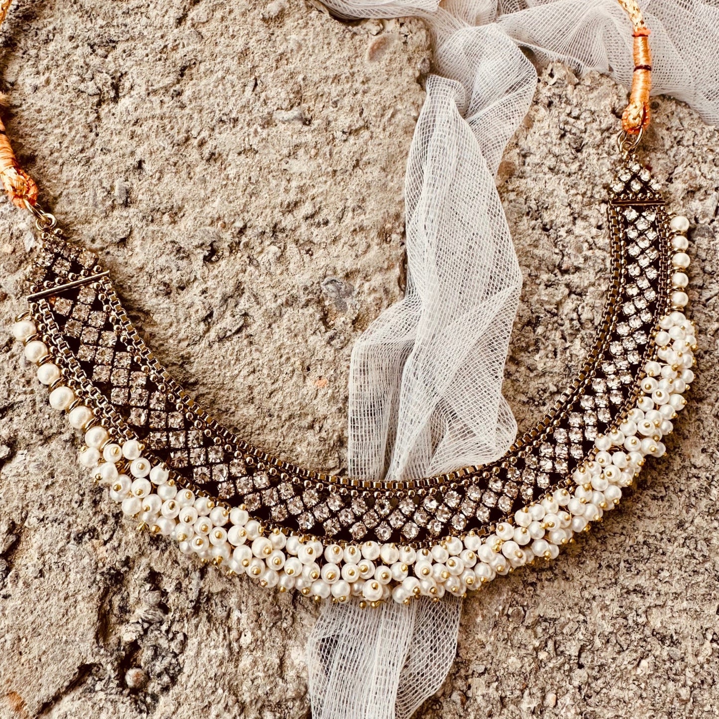 Bridal Pearl Gajra Jewellery Set Online in UK USA Canada