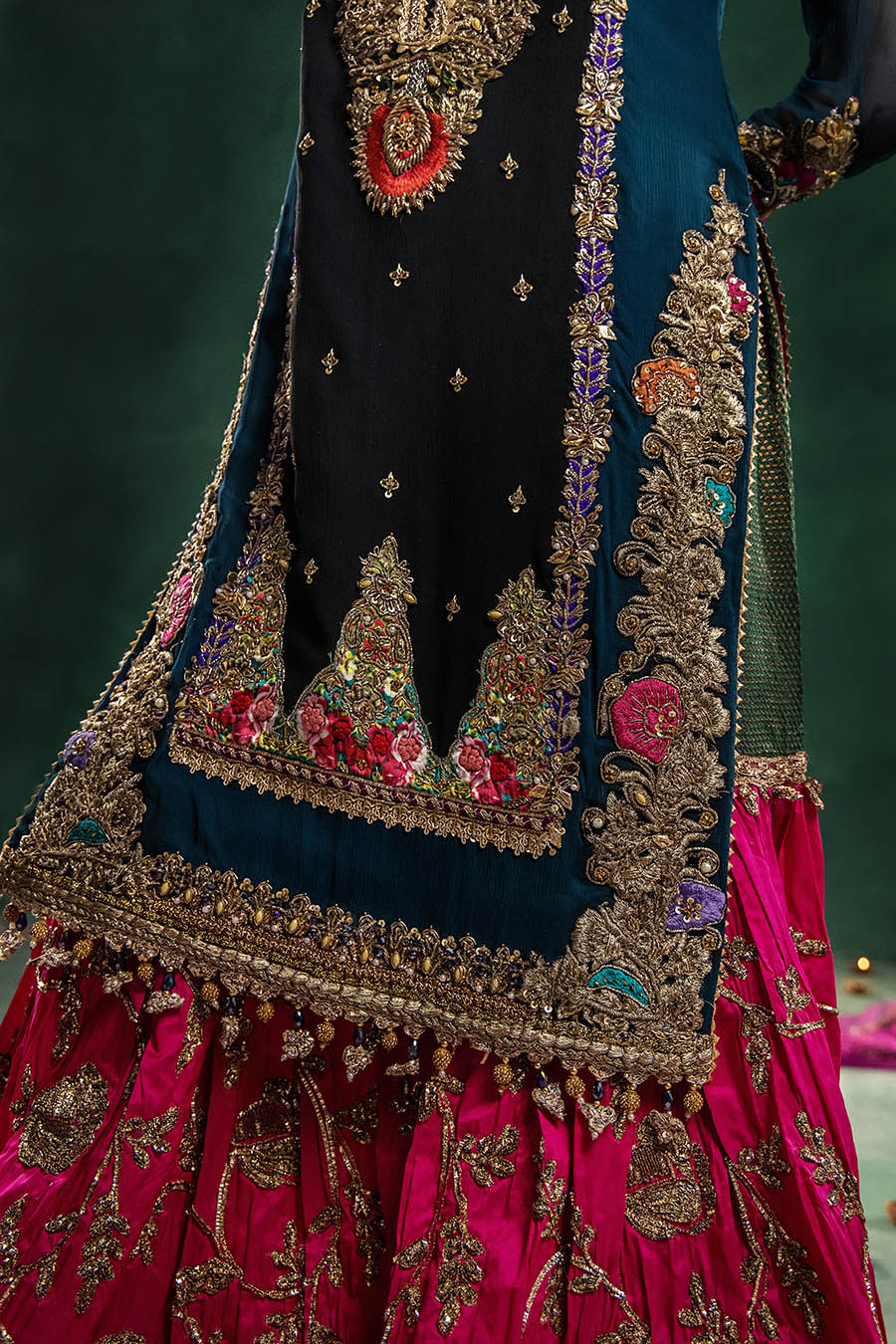 Bridal Sharara Set with Crinkle Chiffon Online in Sri Lanka India Australia