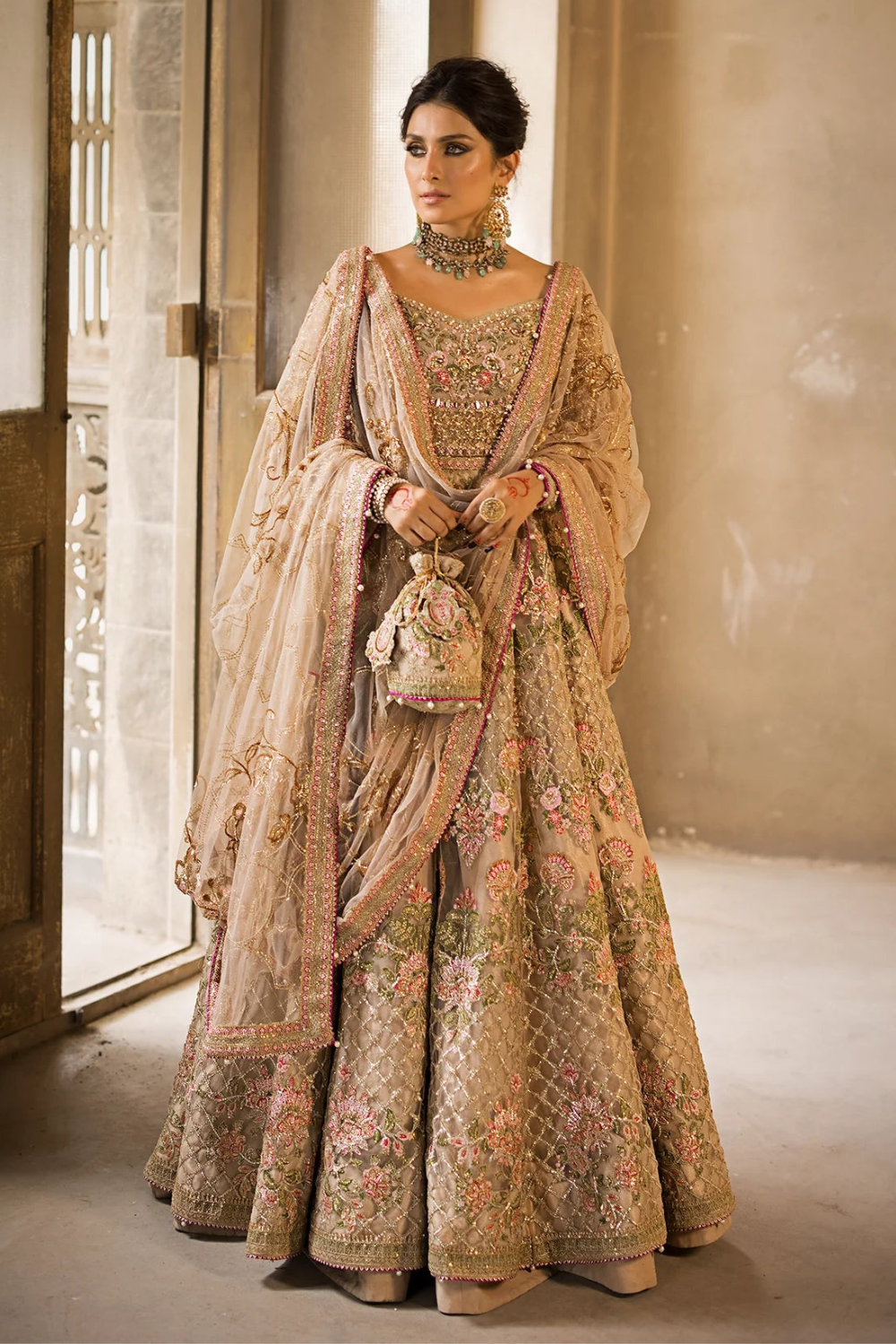 Buy Pakistani Golden Bridal Anarkali Dress Online in Dubai SALWAR MAHAL Buy Pakistani Golden Bridal Anarkali Dress Online in Dubai SALWAR MAHAL