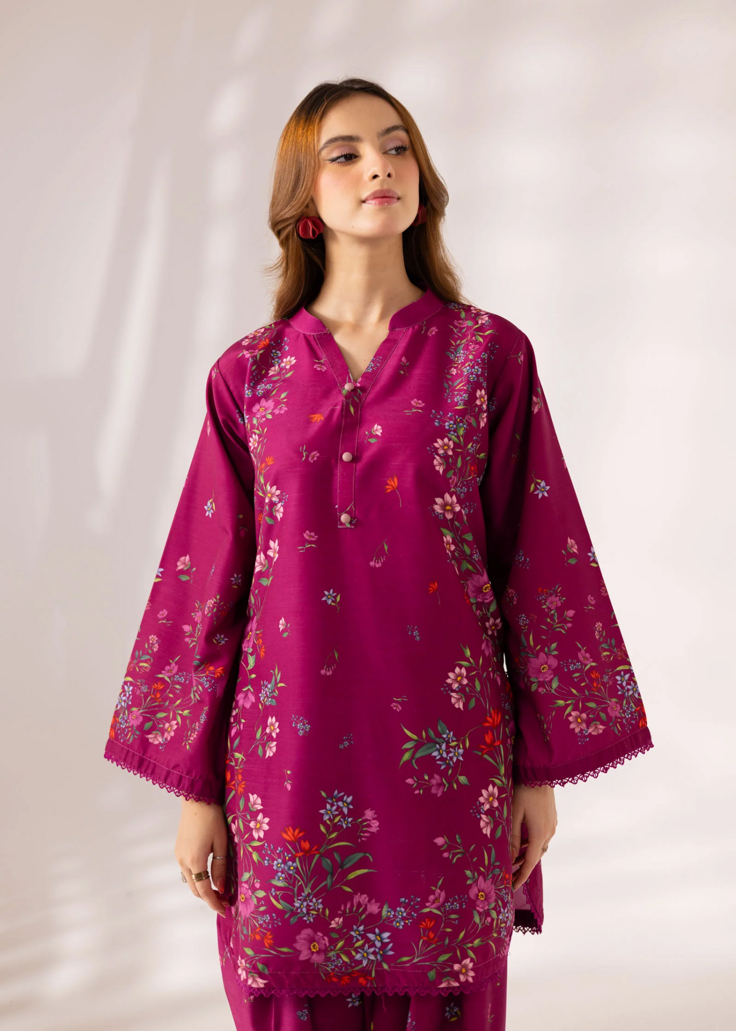 Burgundy Lawn 2 Piece Dress Online in Dubai DXB UAE Abudhabi Meena Bazaar