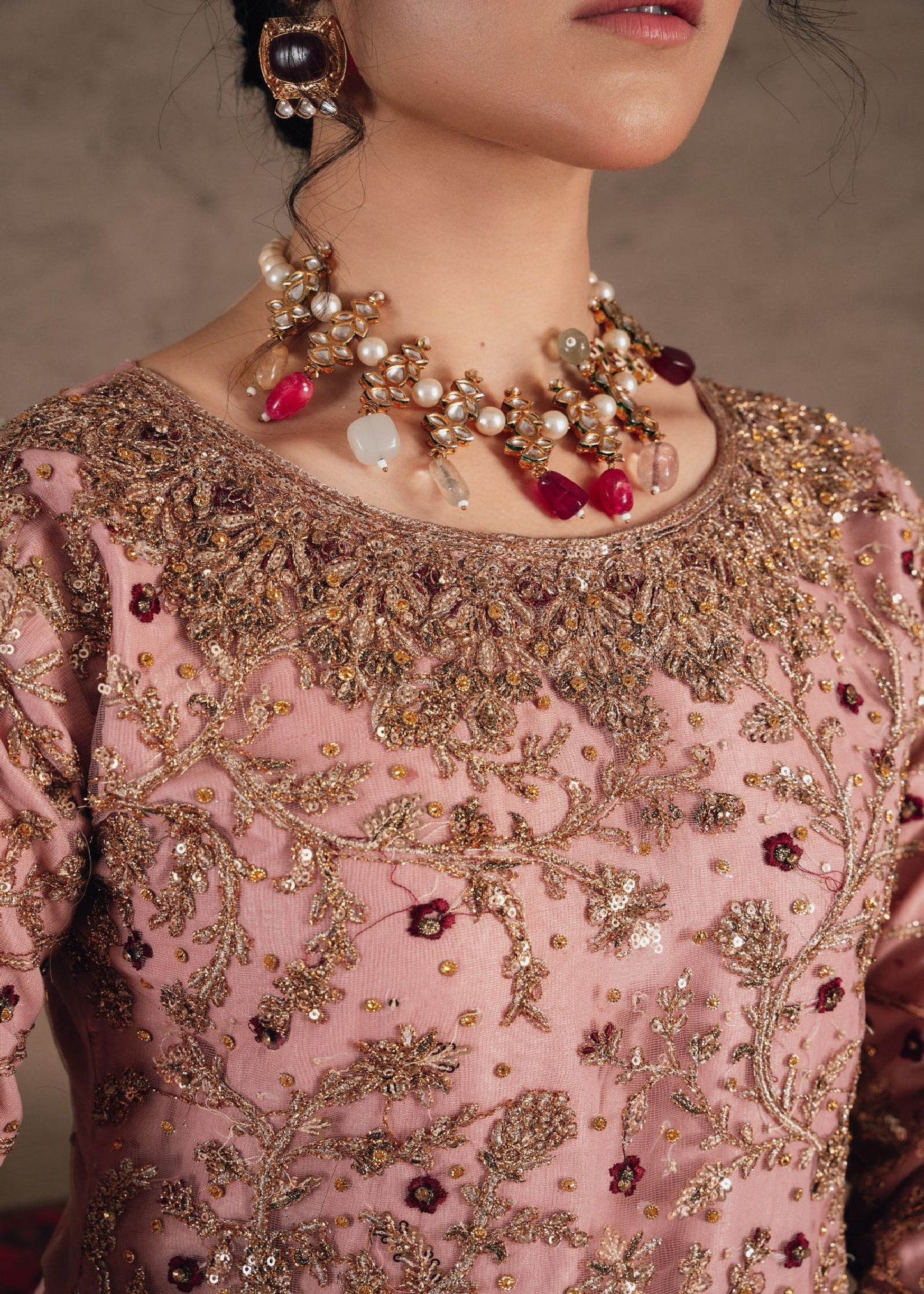 Chiffon Pastel Pink Pakistani Sharara Suit Online in Dubai UAE Abudhabi Ajman Sharjah