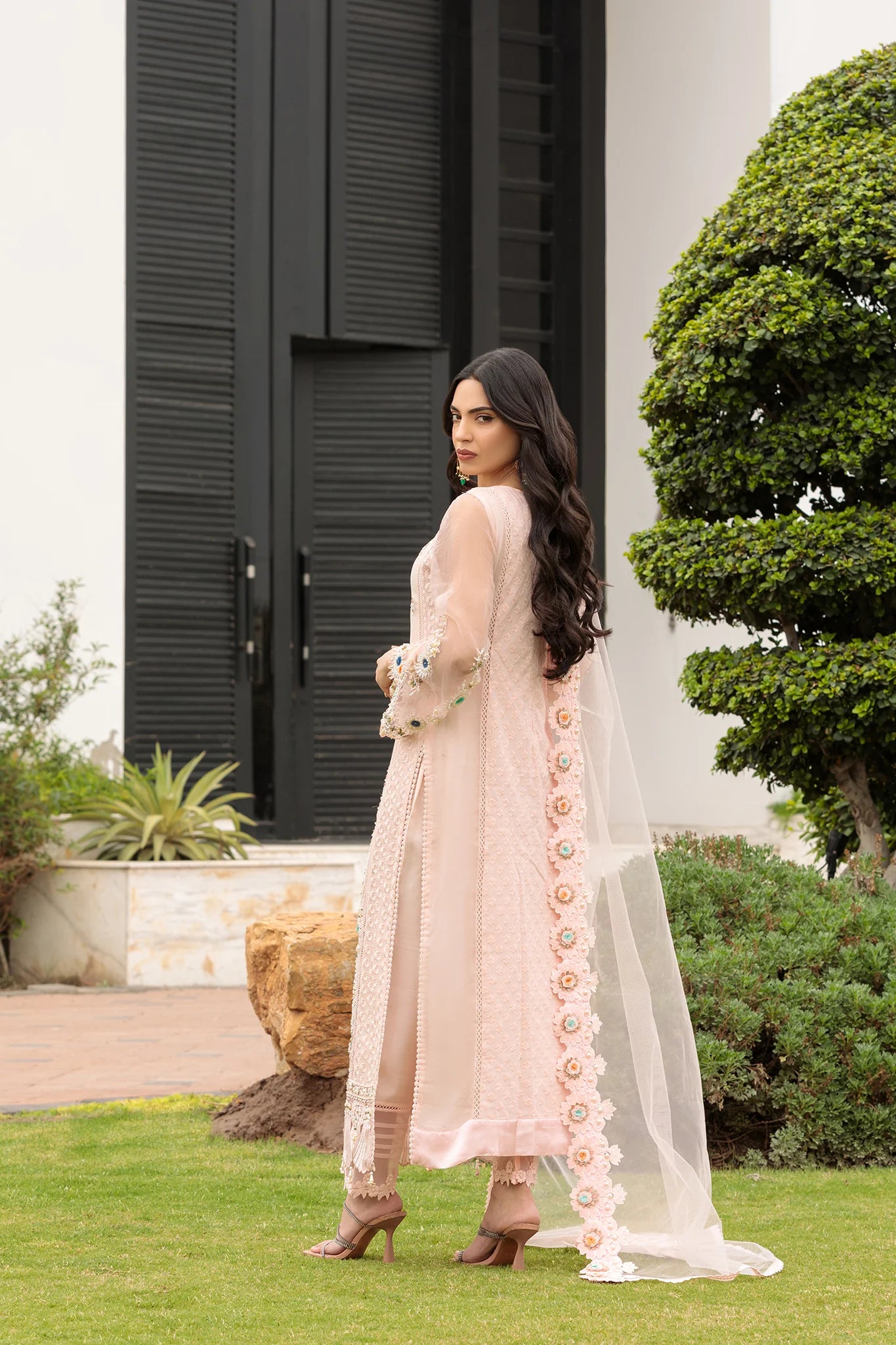 Readymade Pure Reshmi Chikankari Suit