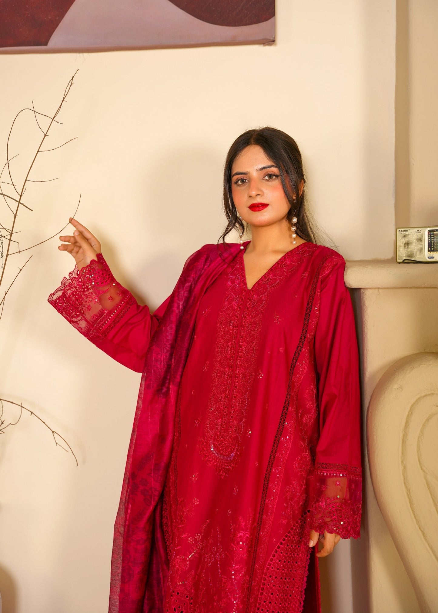 Daily Wear Embroidered Arabic Lawn Suit for Ladies Online in UK USA Canada