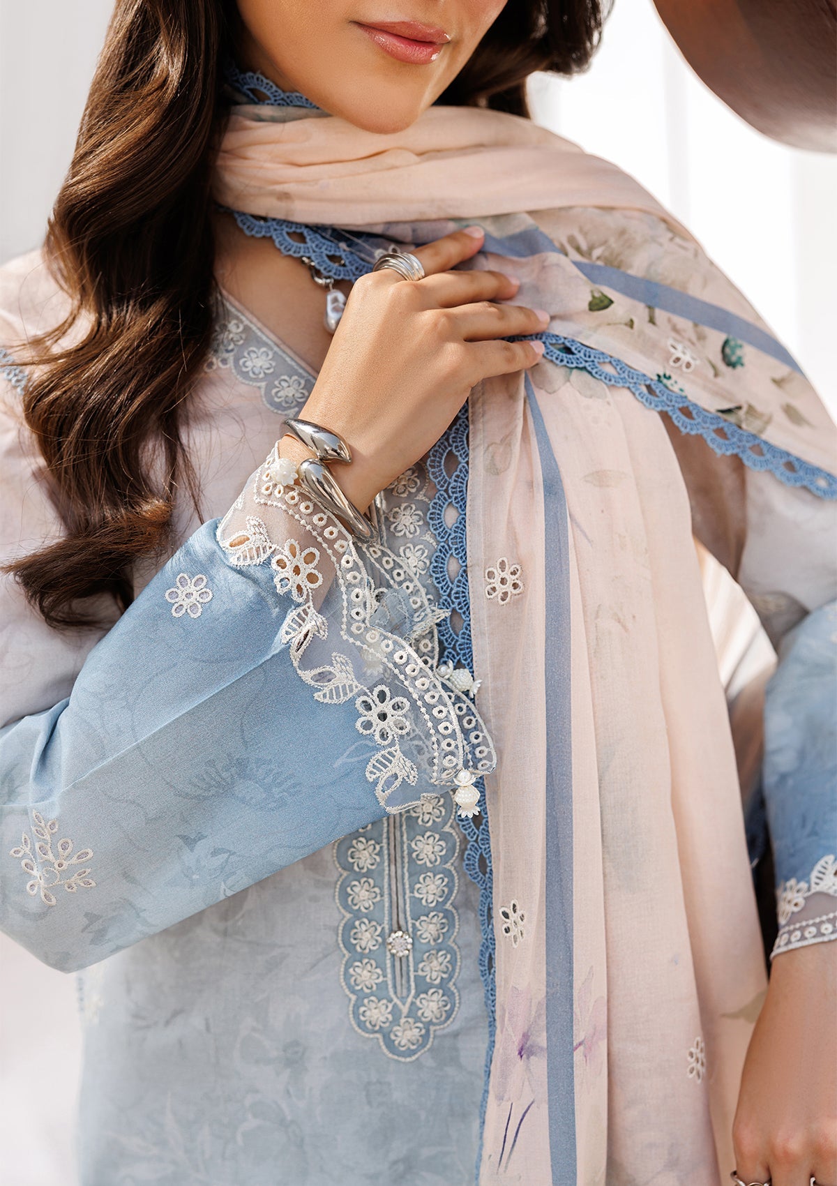 Daily Wear Floral Embroidered Lawn Suit Online in Sri Lanka India Australia