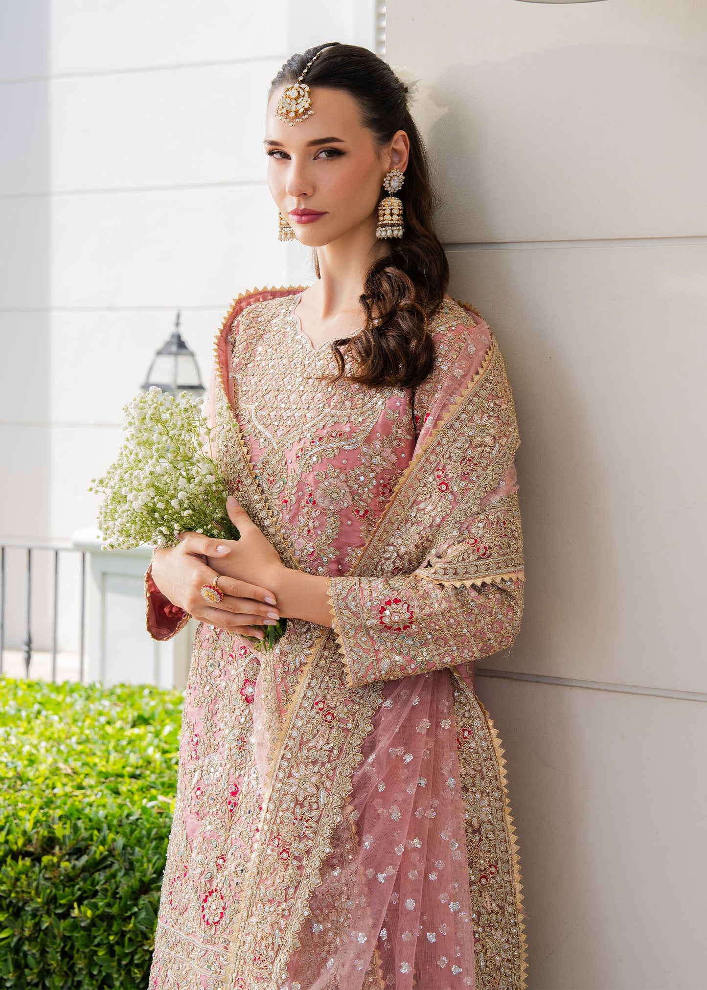 Designer Pink Silk Wedding Guest Outfit Online in Dubai DXB UAE Abudhabi Meena Bazaar