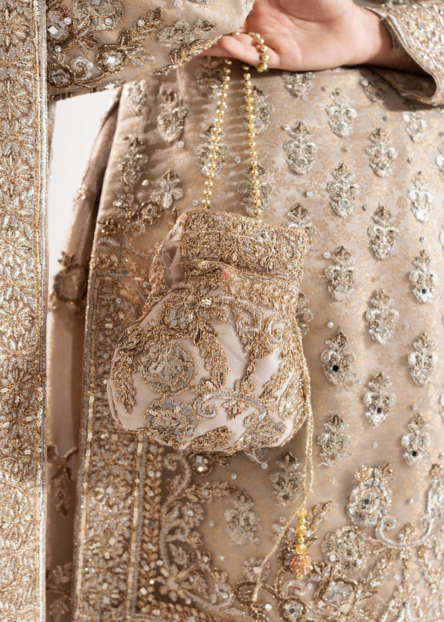 Embellished Beige Net Wedding Guest Dress Online in UK USA Canada