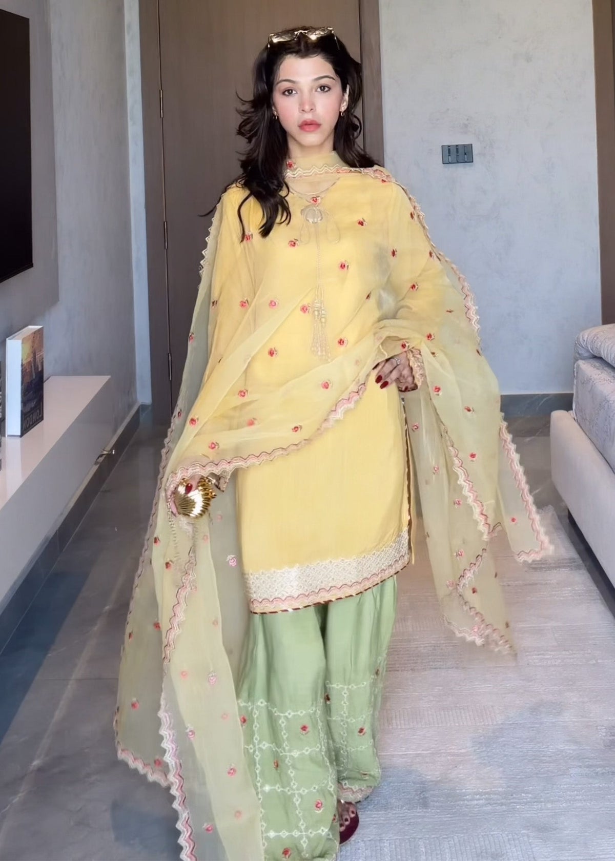 Embellished Raw Silk Farshi Shalwar Party Wear Outfit Online in Sri Lanka India Australia