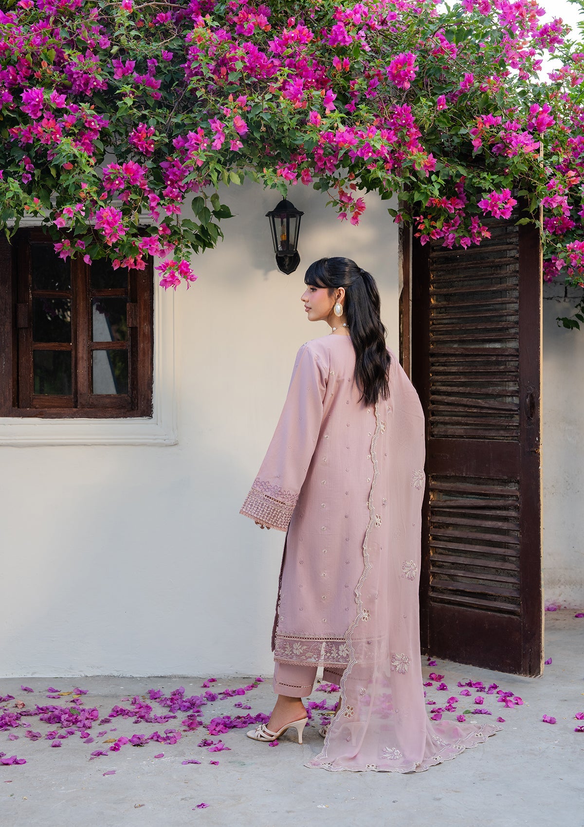 Embroidered Baby Pink Lawn Salwar Suit Online in Sri Lanka India Australia