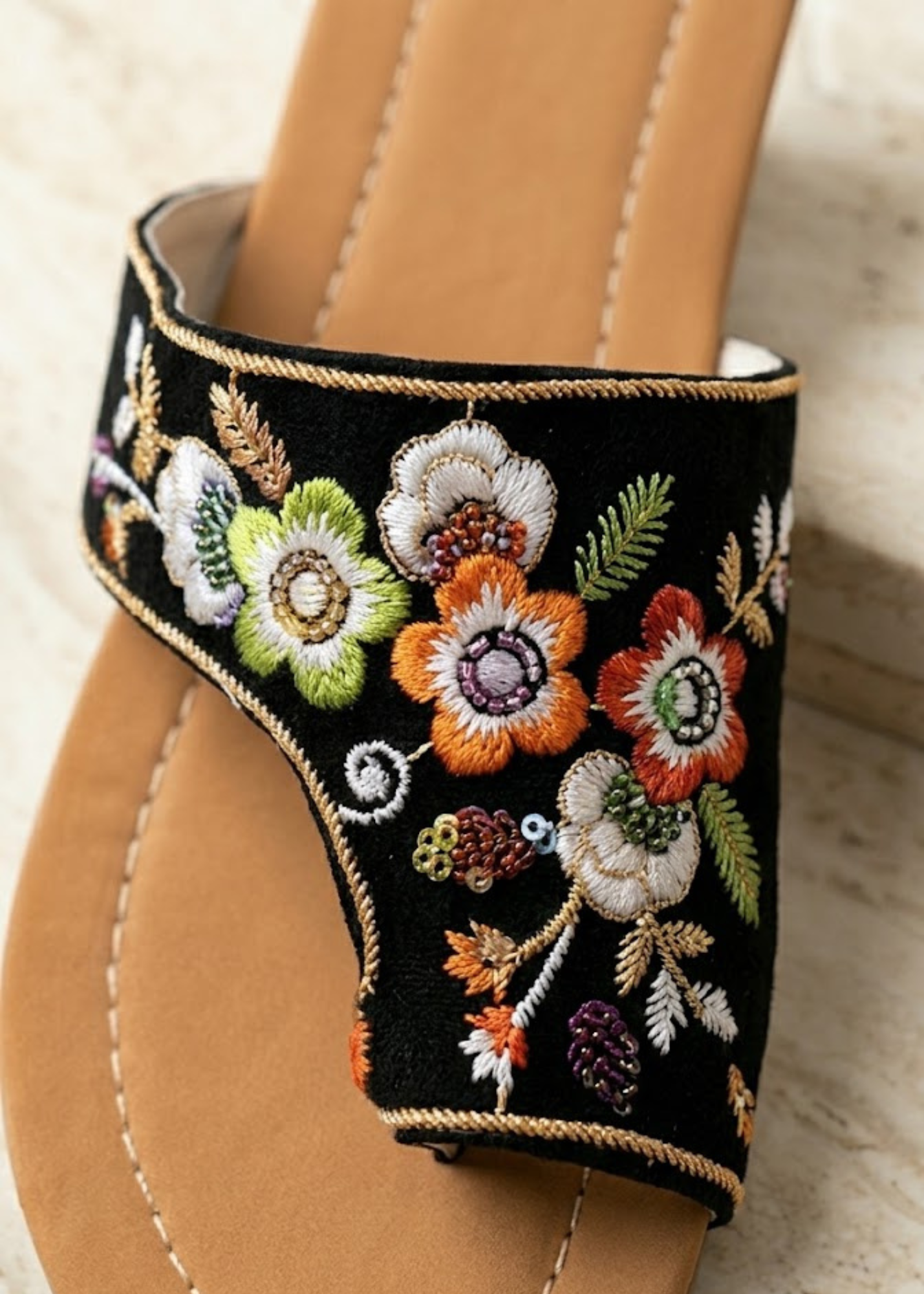 Embroidered Black Velvet Jutti Online in UK USA Canada
