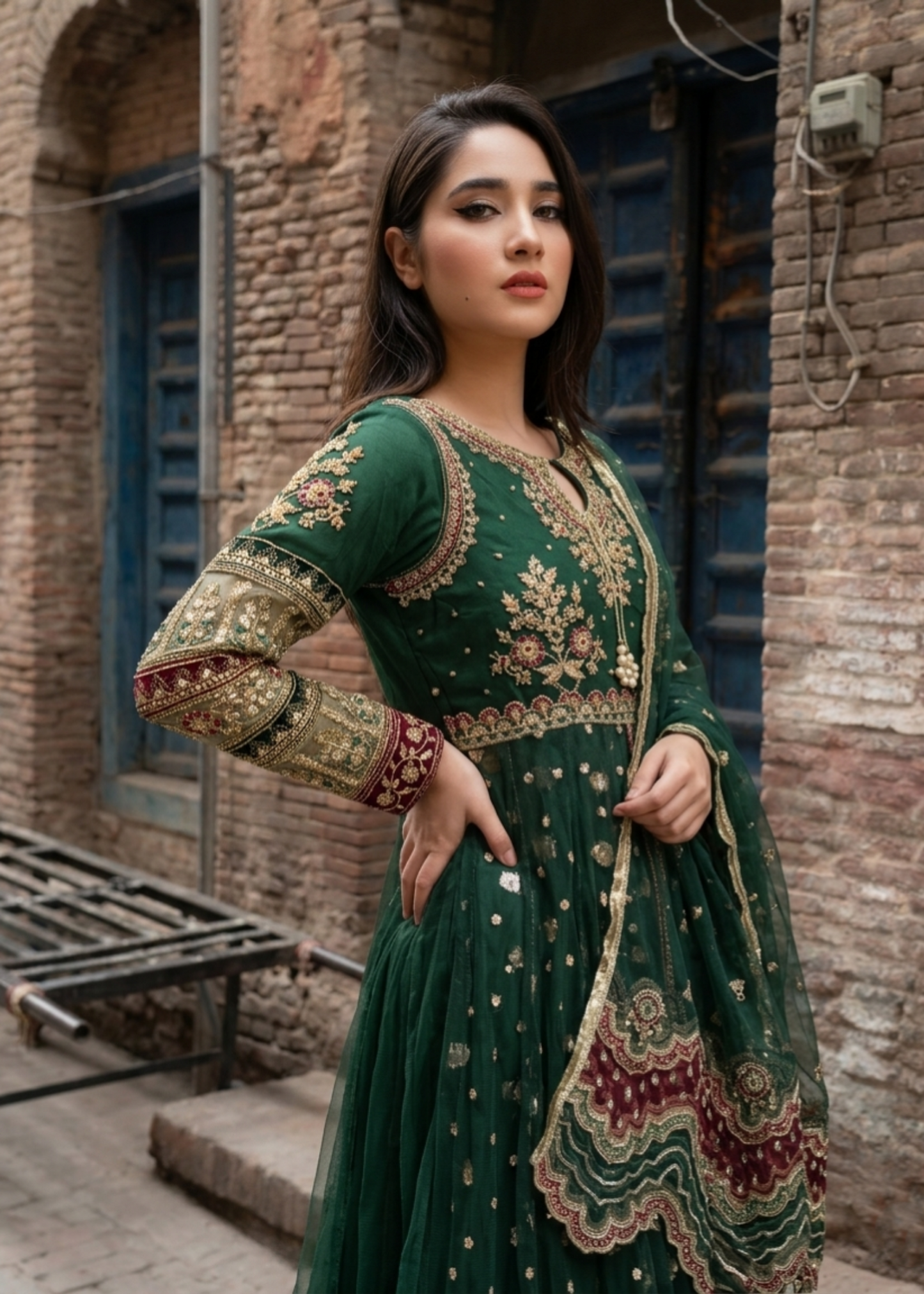 Embroidered Green Net Salwar Kameez for Women Online in Dubai UAE Abudhabi Ajman Sharjah