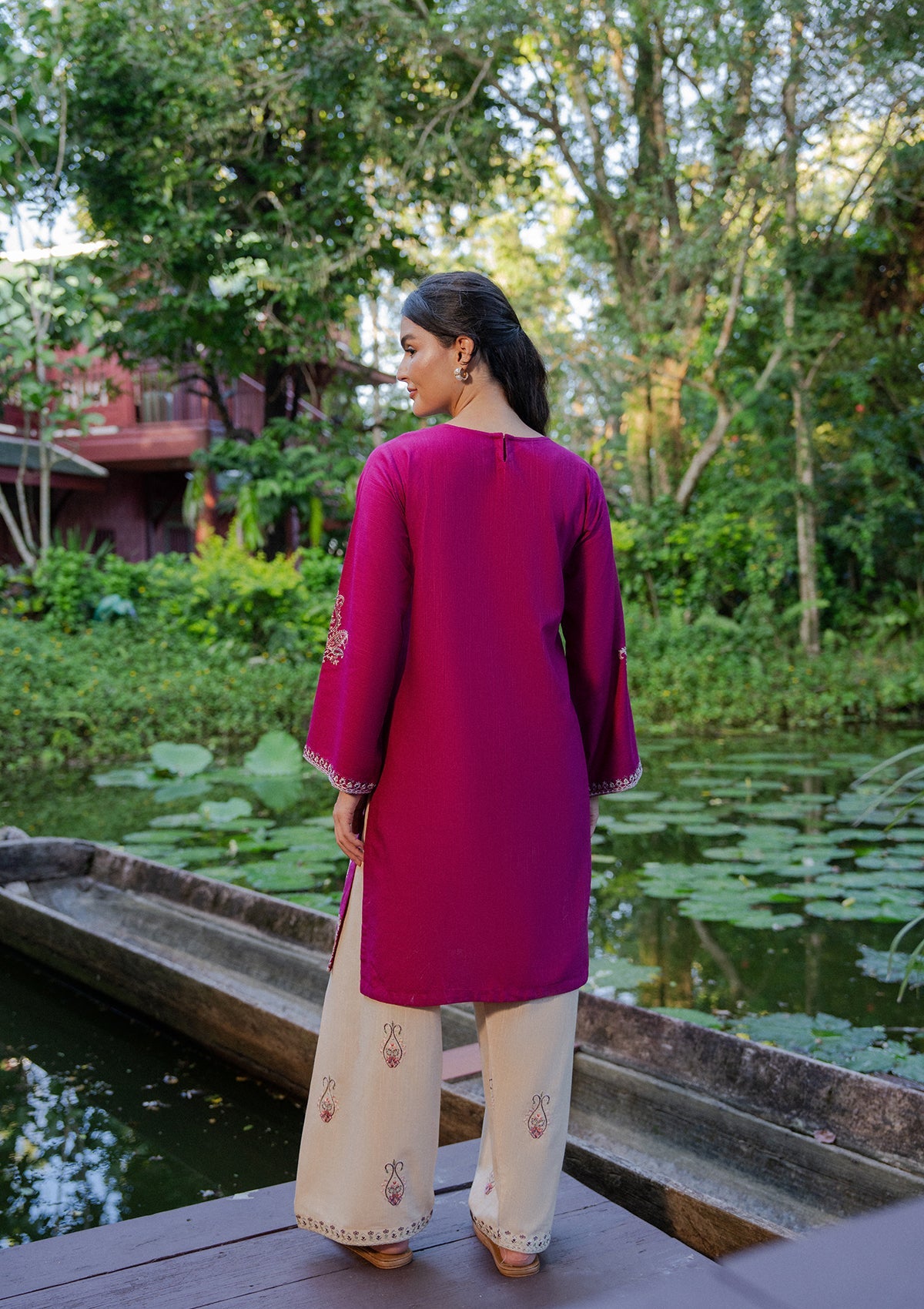 Embroidered Khaddar Winter Kurta Set for Women Online in UK USA Canada
