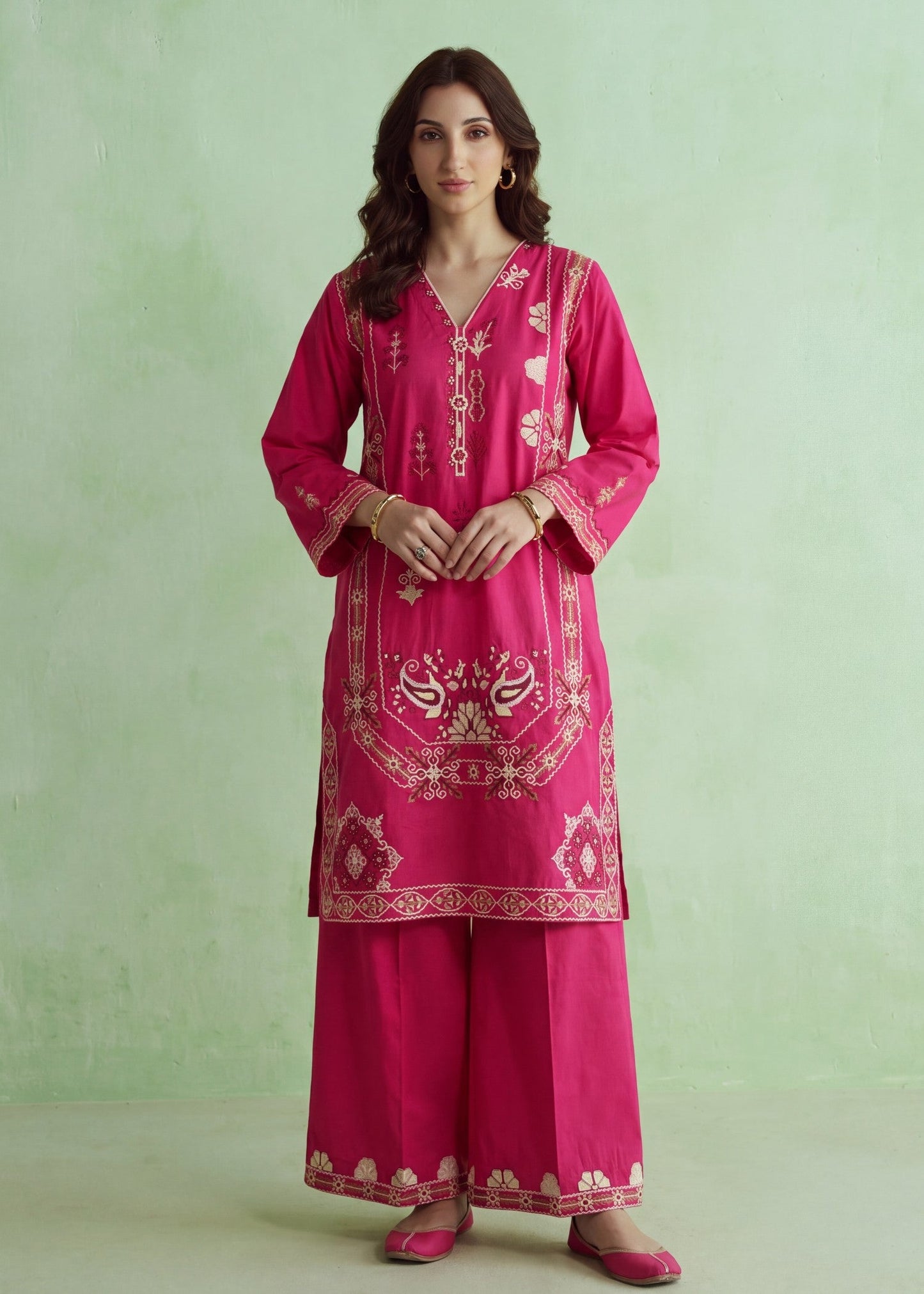 Embroidered Red Lawn Dress Material Online in Dubai DXB UAE Abudhabi Meena Bazaar