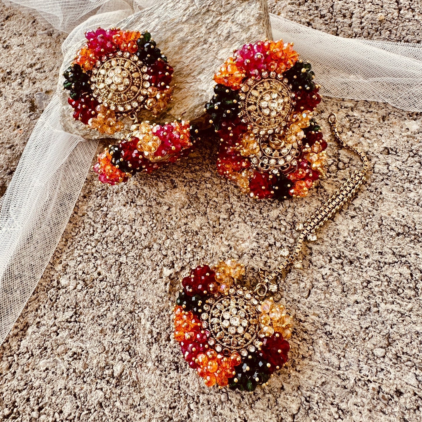 Festive Multicolour Choker and Tikka Online in UK USA Canada