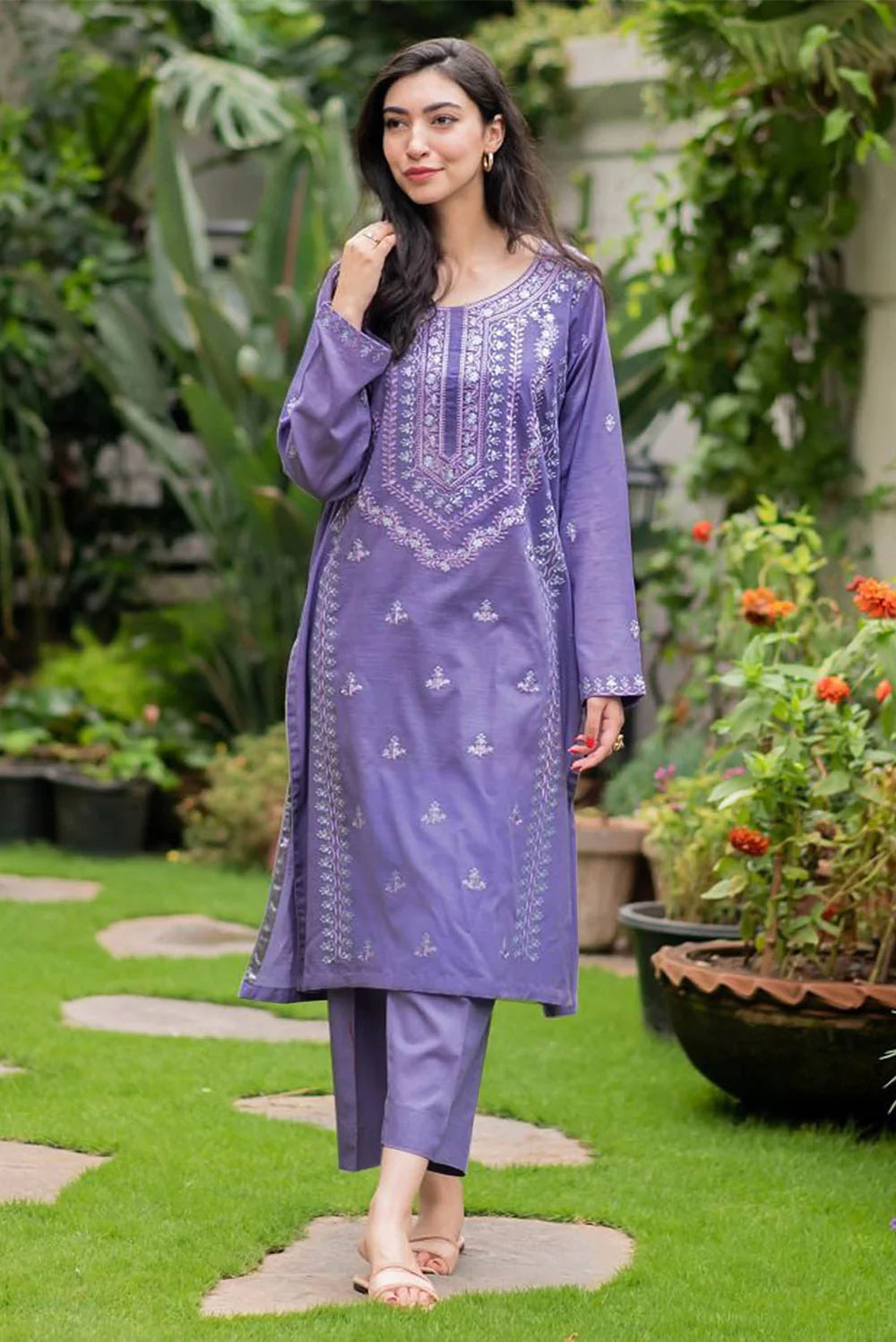 Lavender Kurta with Straight Pants SALWAR MAHAL