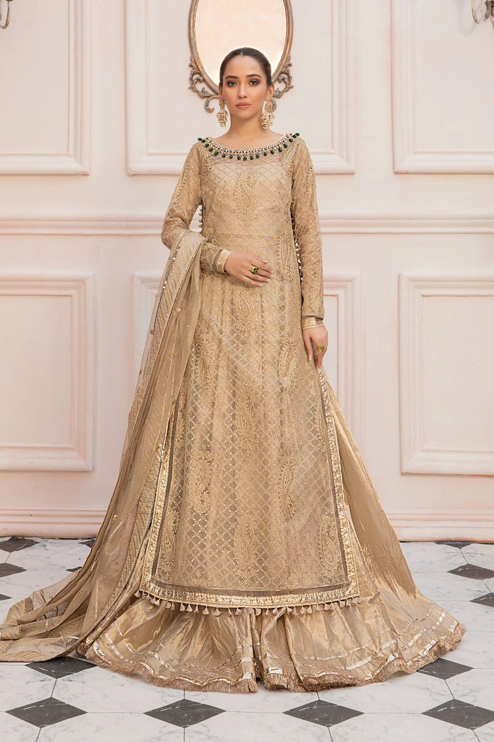 Buy Golden Sharara Suit for Wedding Online in Dubai UAE | SALWAR MAHAL Buy Golden Sharara Suit for Wedding Online in Dubai UAE | SALWAR MAHAL