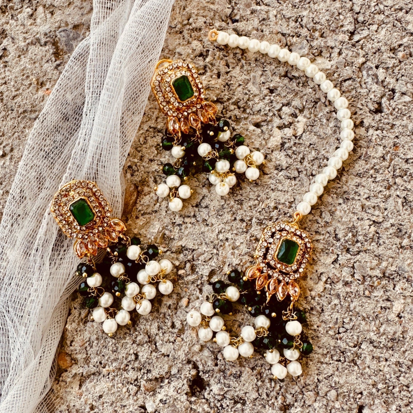 Green Gold Plated Choker Set Online in UK USA Canada