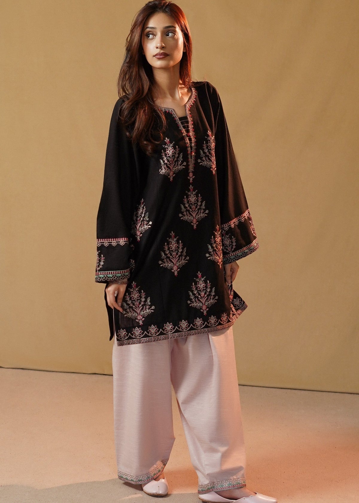 Daily Wear Black Slub Khaddar Online in Dubai DXB UAE Abudhabi Meena Bazaar