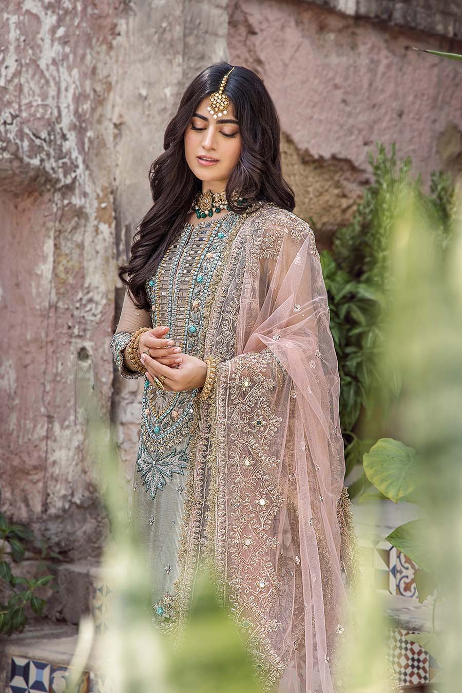 Hand Embroidered Pure Maysuri Gharara