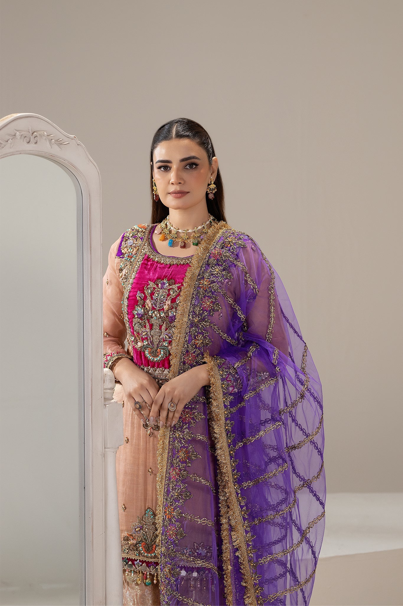 Pink Pure Banarsi Handmade Suit