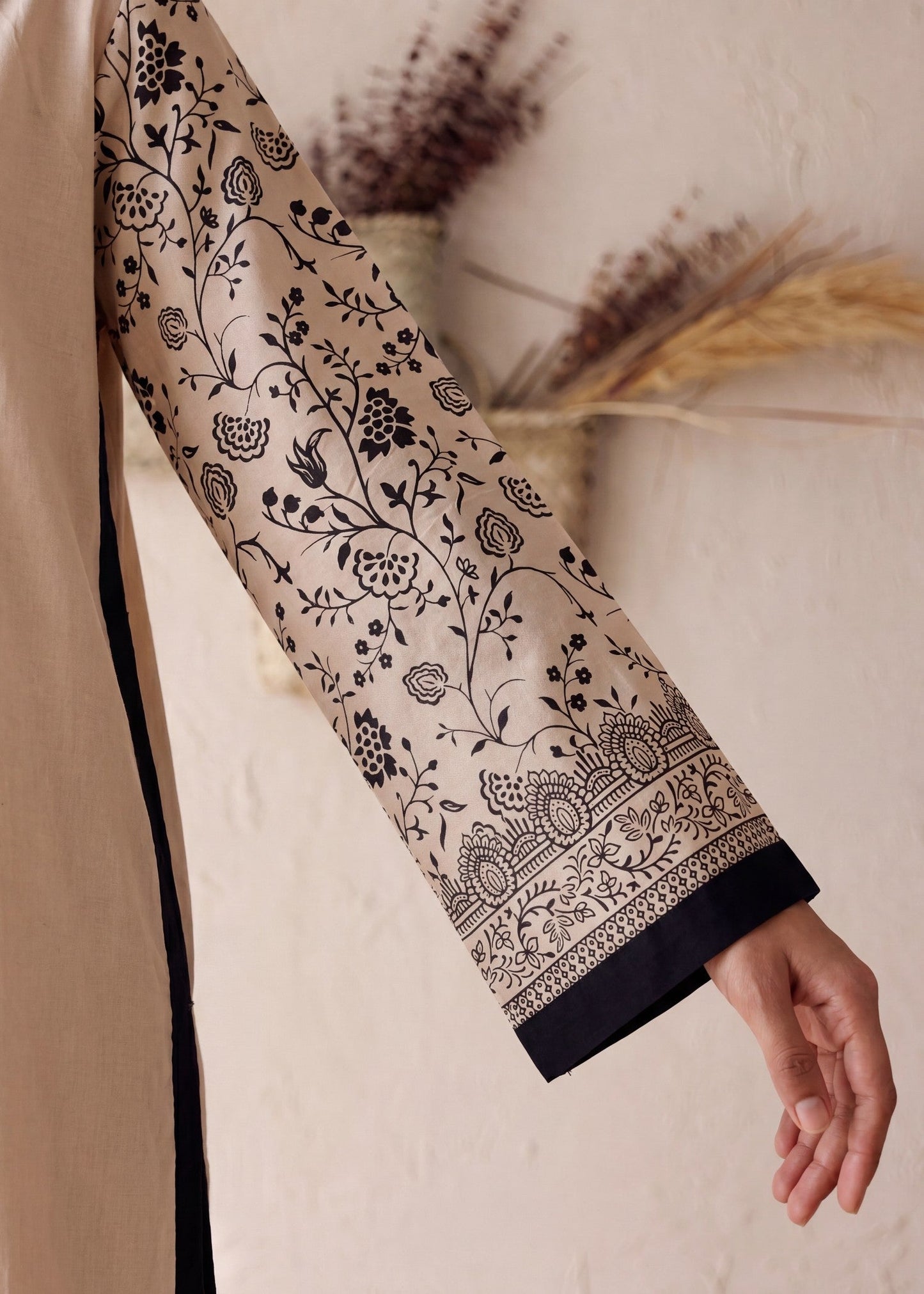 Kaftan Beige Embellished Lawn Online in Dubai UAE Abudhabi Ajman Sharjah