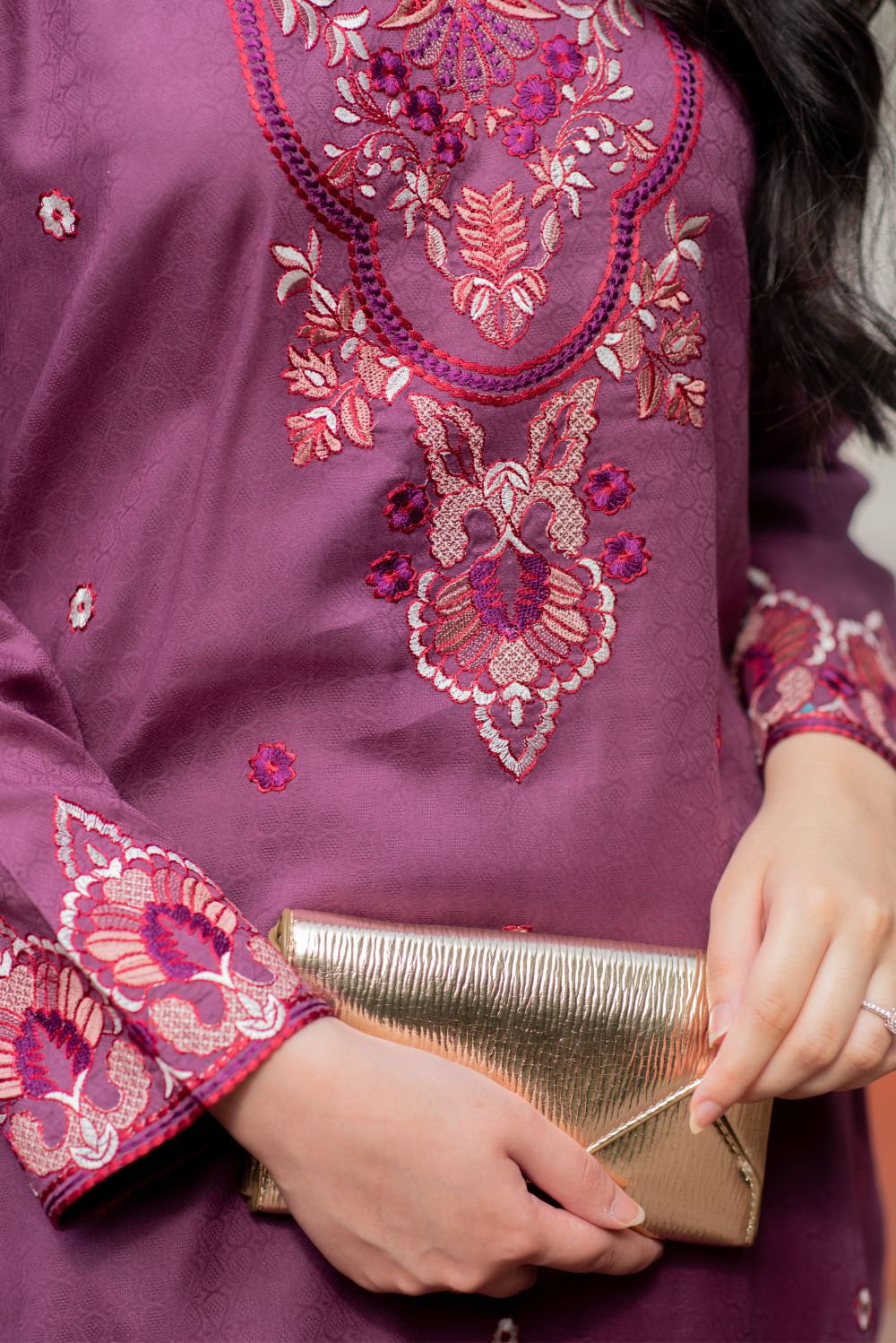 Embroidered Kurta with Straight Pants