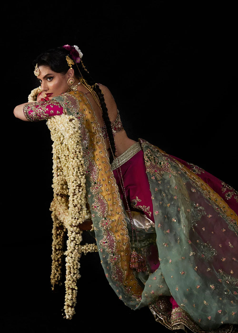 Ladies Embellished Raw Silk Bridal Lehenga Suit Online in UK USA Canada