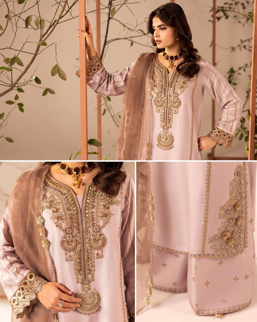 Ladies Embellished Raw Silk Salwar Kameez Online in UK USA Canada