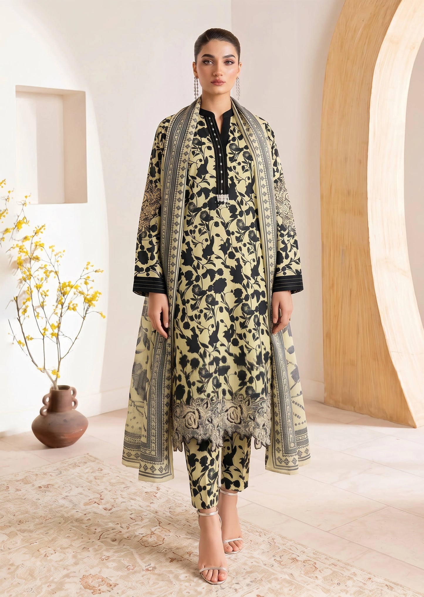 Ladies Embroidered Lawn Shalwar Kameez Online in UK USA Canada